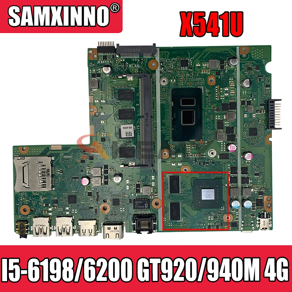 

Akemy I5-6198/I5-6200 CPU GT920/940M 4GB для Asus X541U X541UJ X541UV X541UVK X541UQ X541UQK X541UA X541UAK материнская плата для ноутбука