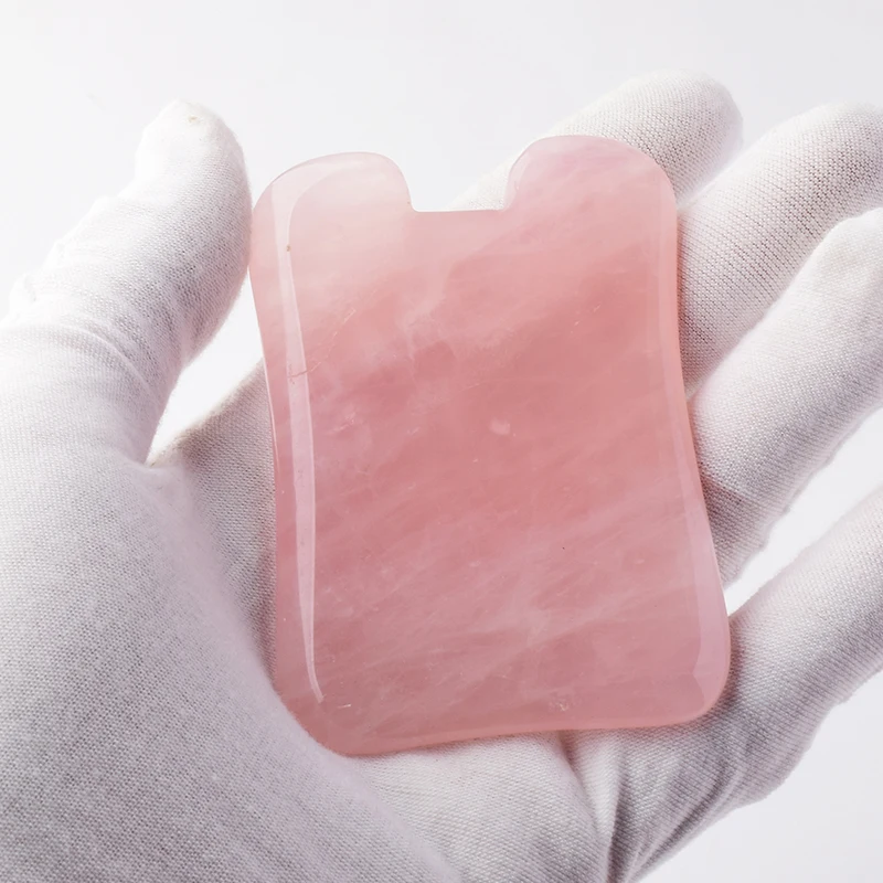 Инструмент Для Массажа Гуаша из натурального розового кварца уход за лицом для