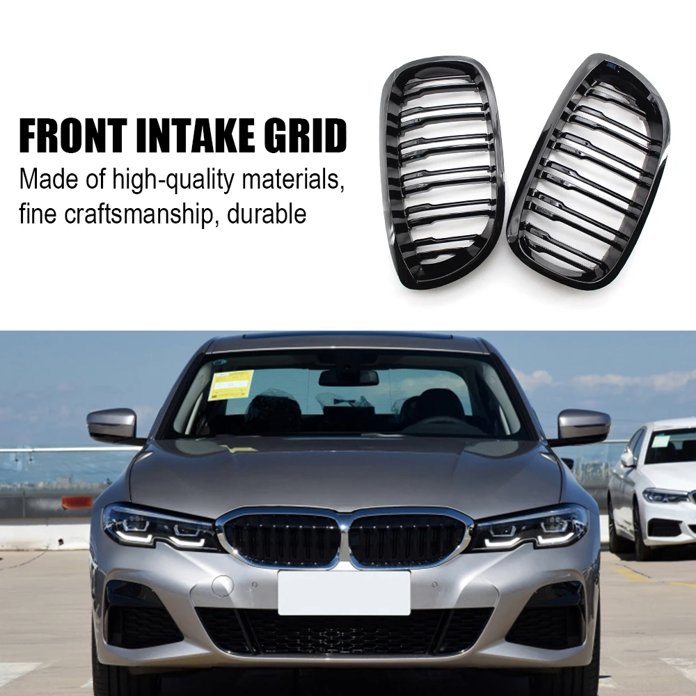 

2 PCS Double Slat Kidney Grille Gloss Black Grill Replacement For BMW 3-Series E46 Coupe/Cabrio 2003-2006 Car Accessories