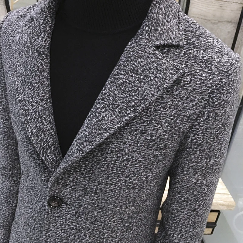 

Autumn and winter new snow flower windbreaker men's long coat coat