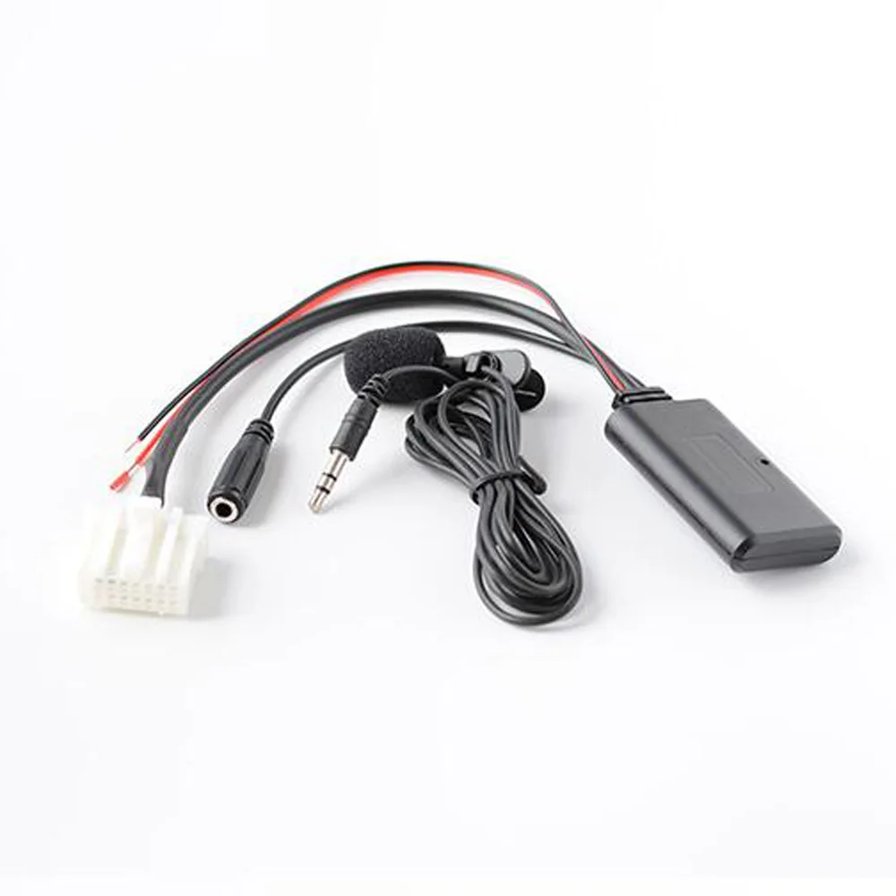 Biurlink-Adaptador de manos libres para Radio de coche, dispositivo inalámbrico de Audio con Bluetooth, Cable auxiliar, micrófono, para Mazda 2, 3, 5, 6, 150CM