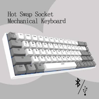 kailhfl esports 68keys hot swap socket game mechanical keyboard with blue backlight wired usb ergonomic keyboard for pc laptop