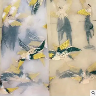 Новое многоцветное Сетчатое трикотажное платье Чонсам с вышивкой птиц ханьфу