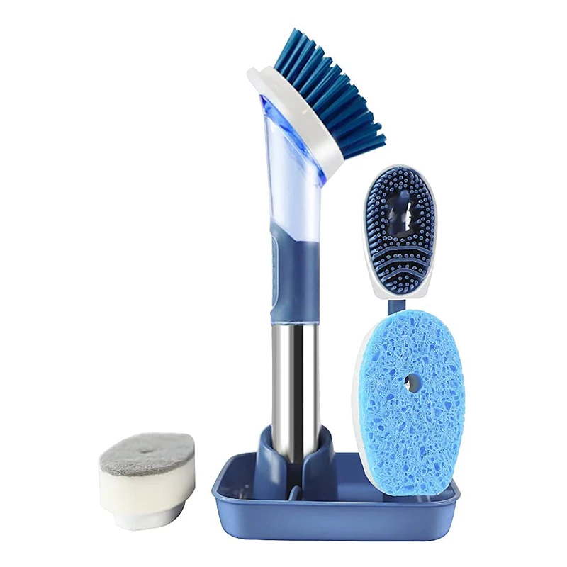 

Soap Dispenser Dish Brush with Removable Brush Kitchen Supplies with Stand Storage Holder For Kitchen Convenience Gadget Sets