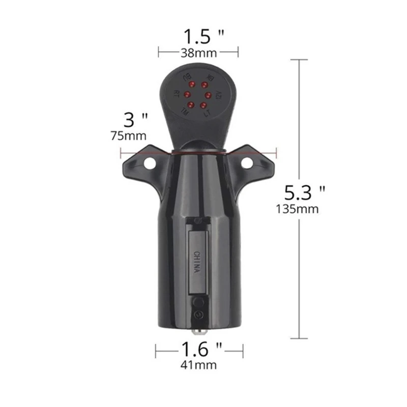 

1PC 7Pin 12V RV Trailer Boat Socket Circuit Light Plug Tester Socket LED Adapter