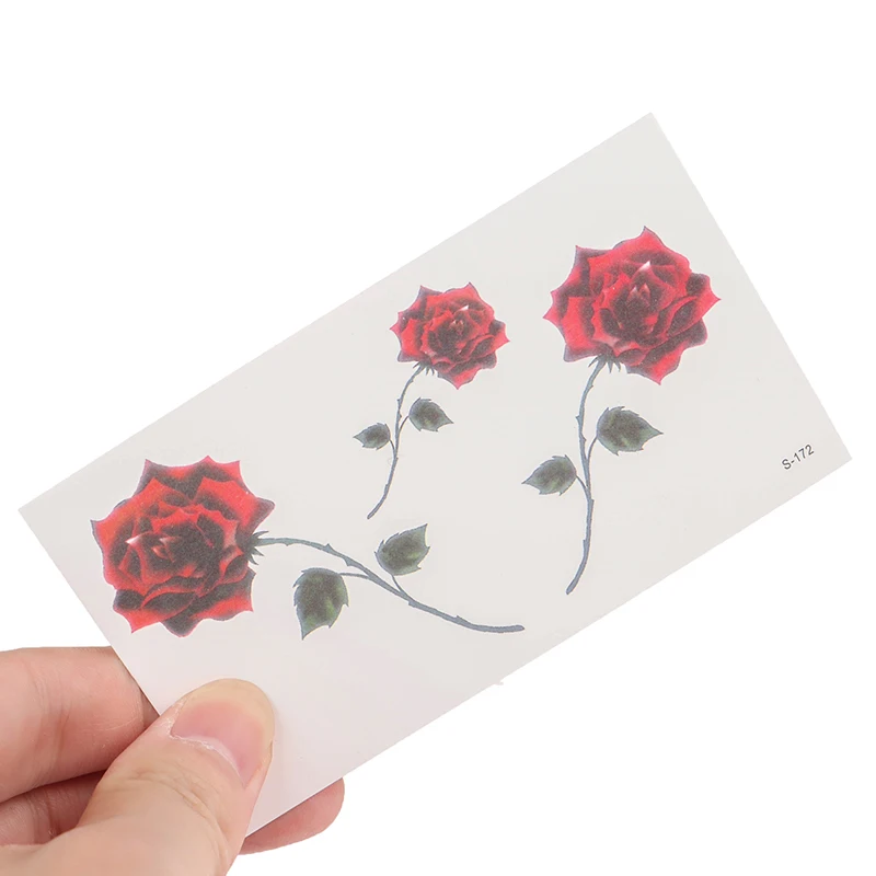 

Red Color Rose Tatoo Blossom Flower Waterproof Temporary Tattoo Sticker Tatoo Girls Tatto Women