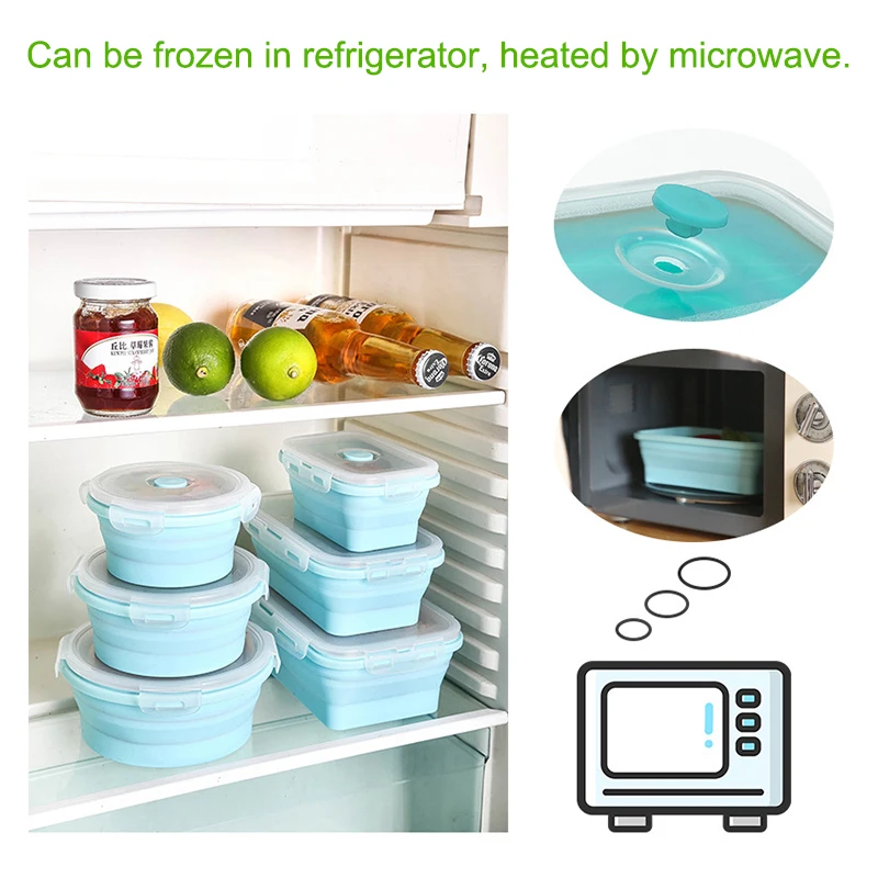 

Multi-Piece Silicone Lunch Box Kitchen Tools Bowl Food Storage Wear-Resistant Fruit And Vegetable Salad Production