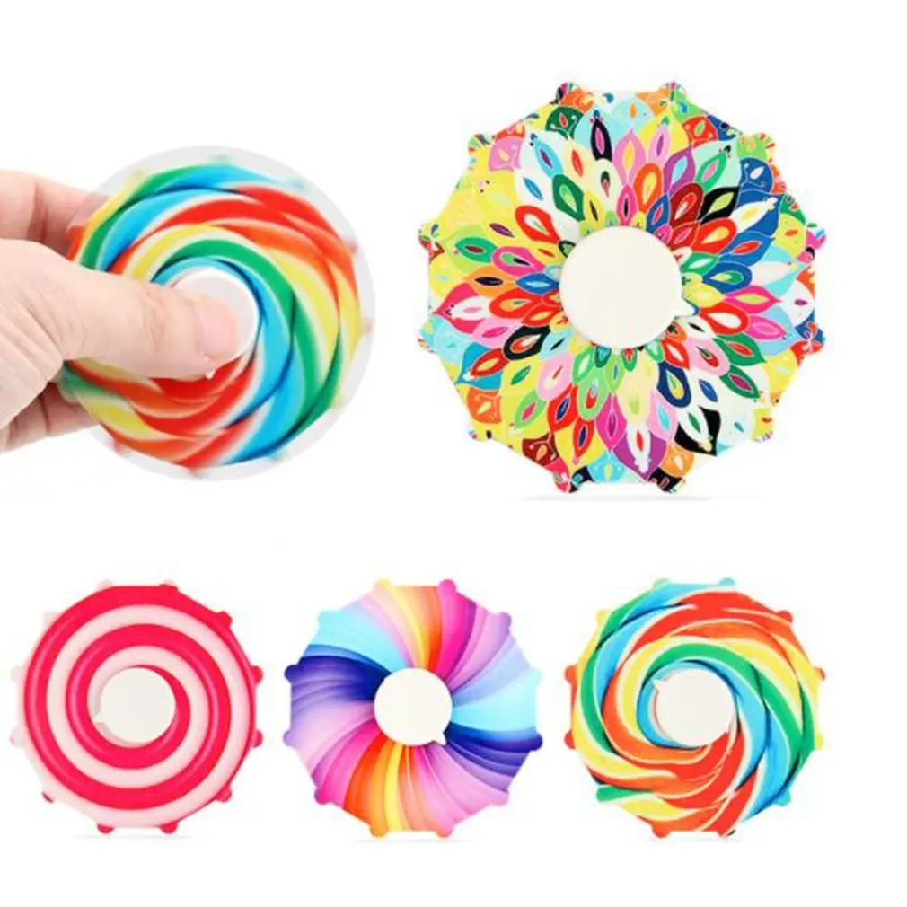 

UV Printing Rotary Fingertip Gyroscope Double-sided Colorful Finger Gyroscope New Strange Decompression Toy