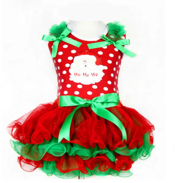 christmas dress Baby Girl Dress Tutu Christmas Princess Kids Toddler Tulle Party Outfits Costume 1-4 year | Детская одежда и обувь