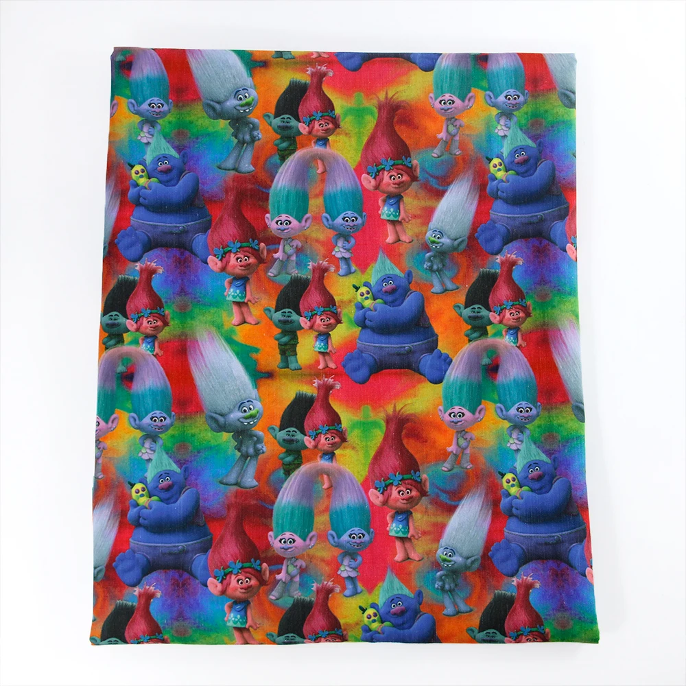 50*145 см мультяшная печатная полиэфирная хлопчатобумажная ткань для шитья