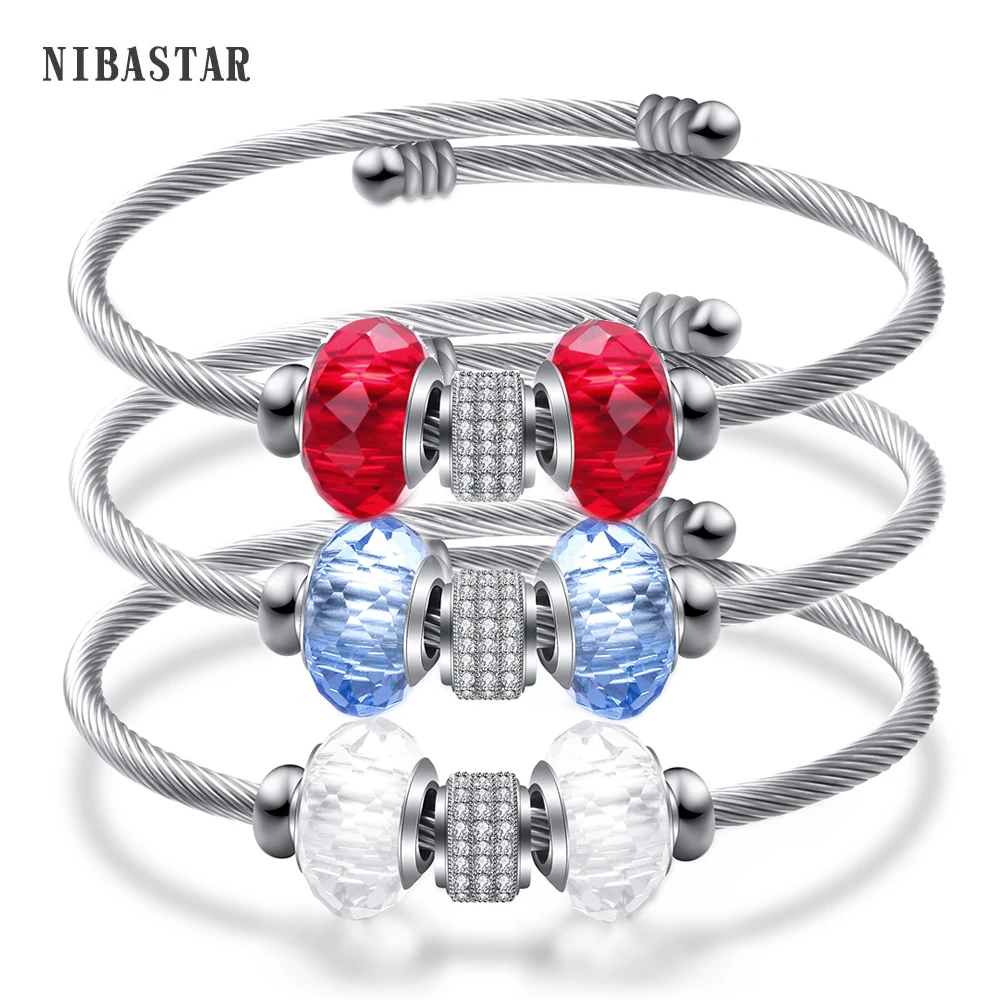 Модные самодельные ювелирные браслеты для женщин бусины сменные из нержавеющей