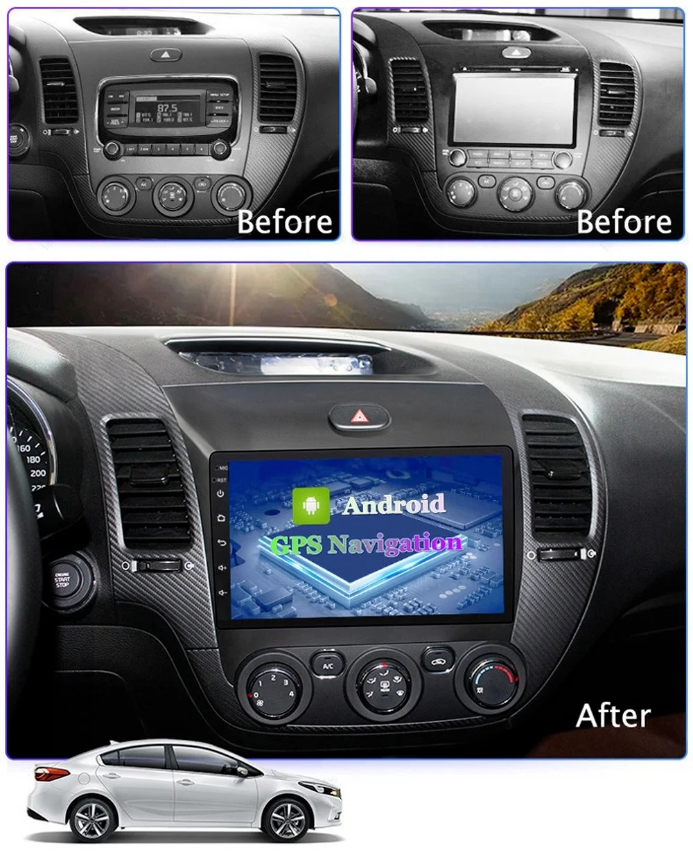 Автомагнитола 6G + 128G Android для KIA CERATO/K3/TE 2013-Автомобильная GPS-навигация с Wi-Fi 4G DSP Mirror