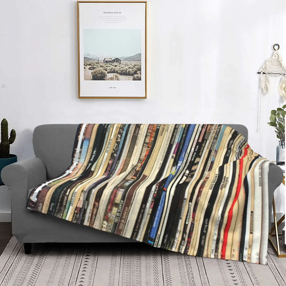 

Classic Rock Vinyl Records Blanket Coral Fleece Plush Print Vintage Funny Lightweight Throw Blanket for Bed Bedroom Plush Thin