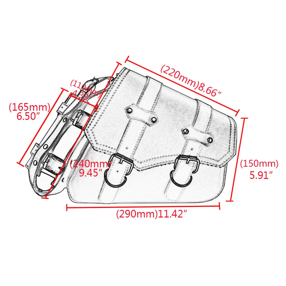 

1 Pair Black Motorcycle Saddle Bags PU Leather Side Tool Luggage Pouch For Harley Sportsters Softail Chopper Bobber Universal