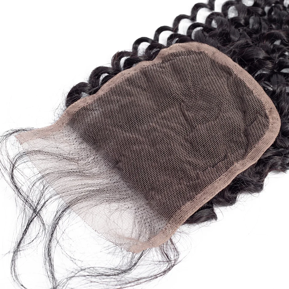 GLOSSY Afro Kinky Curly 4x4 Lace Closure Human Hair Transparent Swiss Frontal Mongolian Remy Pre Plucked | Шиньоны и парики