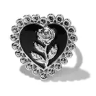 Кольцо женское, винтажное, с черной розой