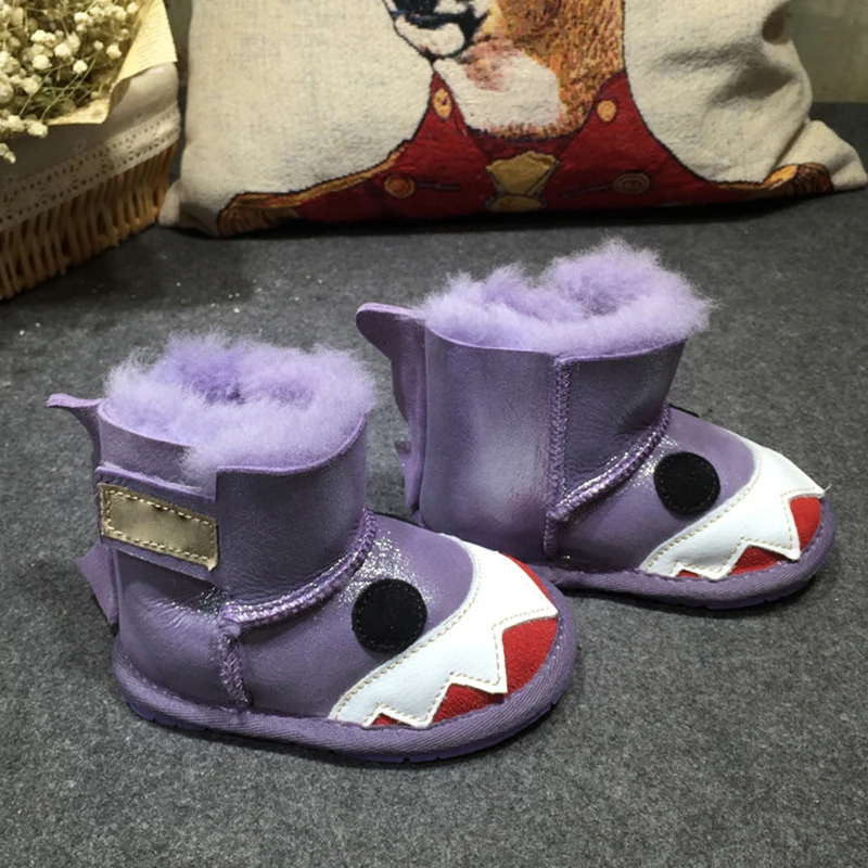 Теплые детские зимние ботинки Dolakids из овечьей кожи новая зимняя обувь для