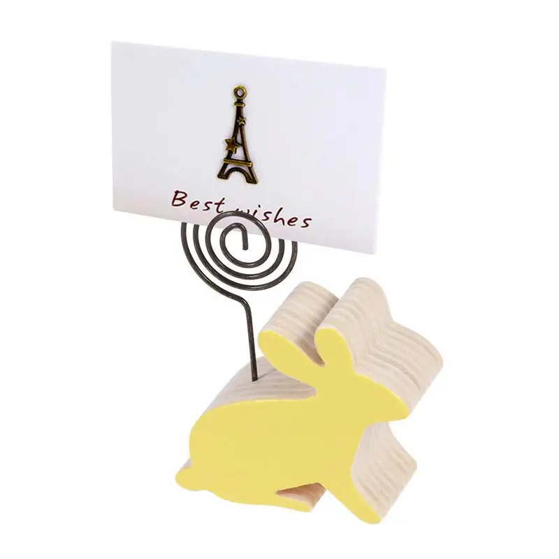 

10 Pcs Cartoon Rabbit Wood Desk Stand Note Folder Message Photo Paper Clip Stander Holder Home Decorations Birthday Gift