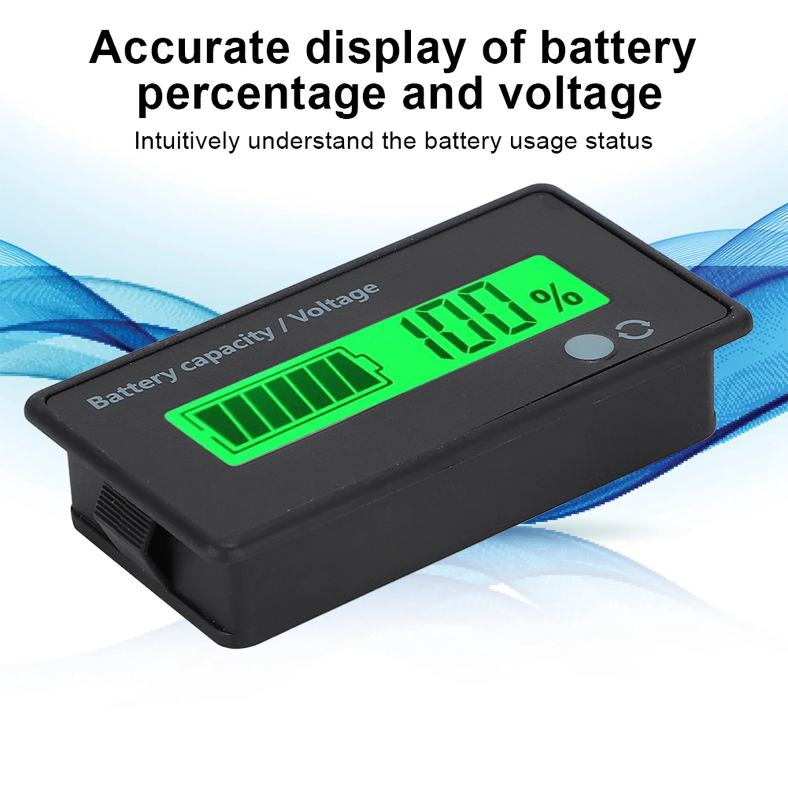 

8-100V LCD Lithium Battery Capacity Indicator Voltage Tester Voltmeter with Alarm Function for 12-84V Lead-Acid Lithium Battery