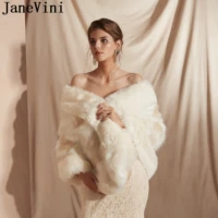 janevini bridal shawl faux fur wrap evening dress boleros wedding fur coat stole women capes shrugs etole chic party jacket 2020