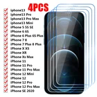 4 шт. прозрачное закаленное стекло на iPhone 13 Pro 13 Mini 12 Pro 11 XR Защита экрана для iPhone 12 Pro Max 12 Mini 11 7 8 6 Plus