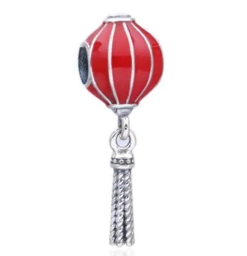 

Genuine 925 Sterling Sliver Bead Charm Glazed Mini Red Lanterns Beads Fit pandora Women Bracelets & Necklace DIY Jewelry