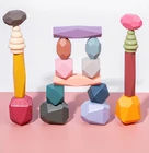 Деревянные разноцветные строительные блоки jenda Montessori с радужными камнями, игрушки, креативный Набор для укладки, балансировка, образовательные деревянные подарки
