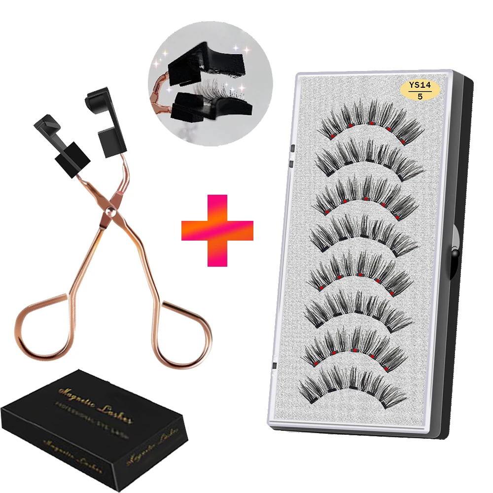 Видимый 8 шт 5 Магниты накладные ресницы 3D Магнитный ручной работы натурального