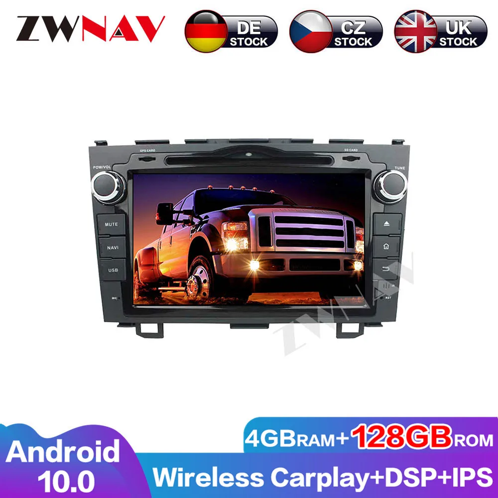

DVD-плеер с сенсорным экраном для автомобиля 128G Carplay Радио Android 10 аудио-навигации GPS для Honda CRV 2010 головное устройство стерео Мультимедиа