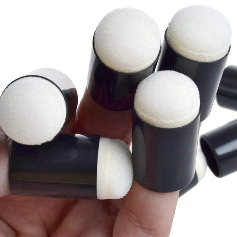 

1 Set Compass Cutter Spare Blades Cut Circle Knife & 80Pcs Finger Sponge Dauber Painting Ink Pad Stamping Brush