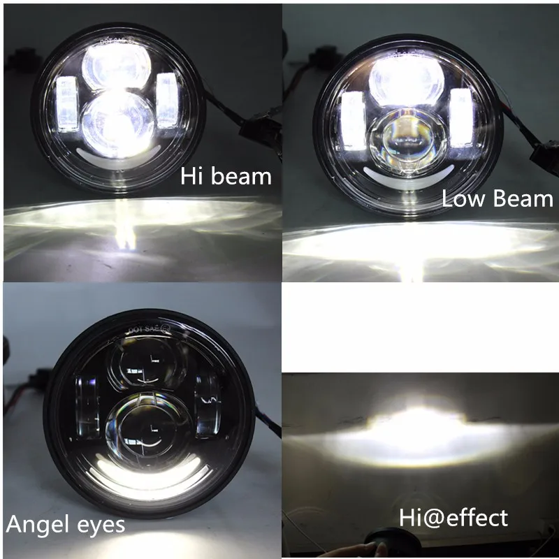 LED Motorcycle HeadLights Head Lamp DRL For Harley Fat Bob FXDF 2008-2016 Black | Light Assembly