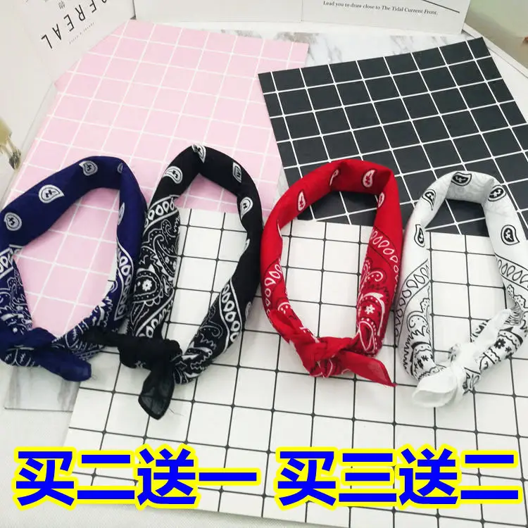 

Wang Doudou same hairband ulzzang hairband Korea Harajuku retro ins small square scarf chic headdress girl