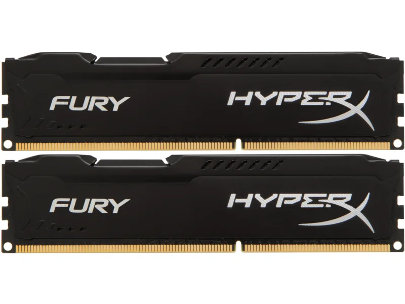 Модуль памяти DDR3 DIMM 8GB (PC3-12800) 1600MHz Kit (2 x 4GB) HX316C10FBK2/8 HyperX Fury Series CL10 Black | Компьютеры и
