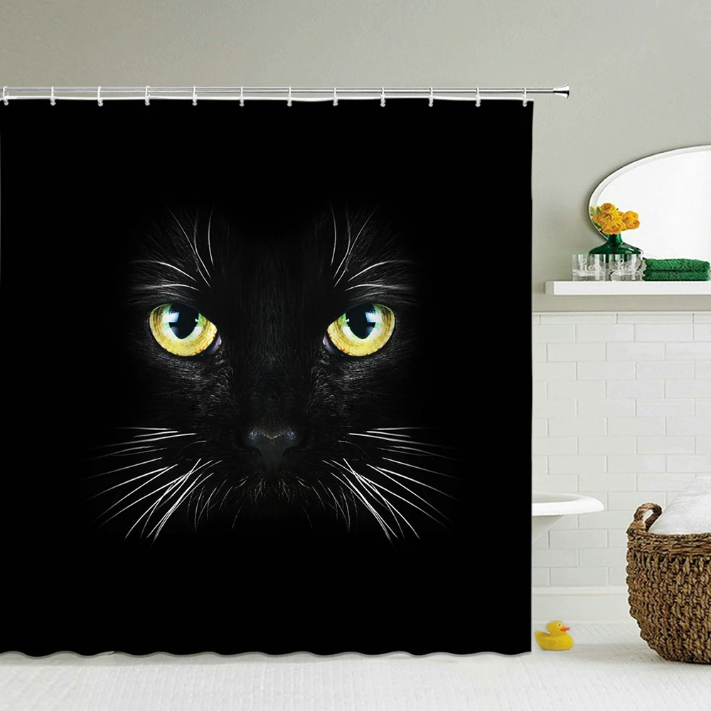 

Cat Owl Tiger Shower Curtains Bathroom Curtain Waterproof Polyester Animals Bath Curtain With Hooks 240X180cm Decoration Screen
