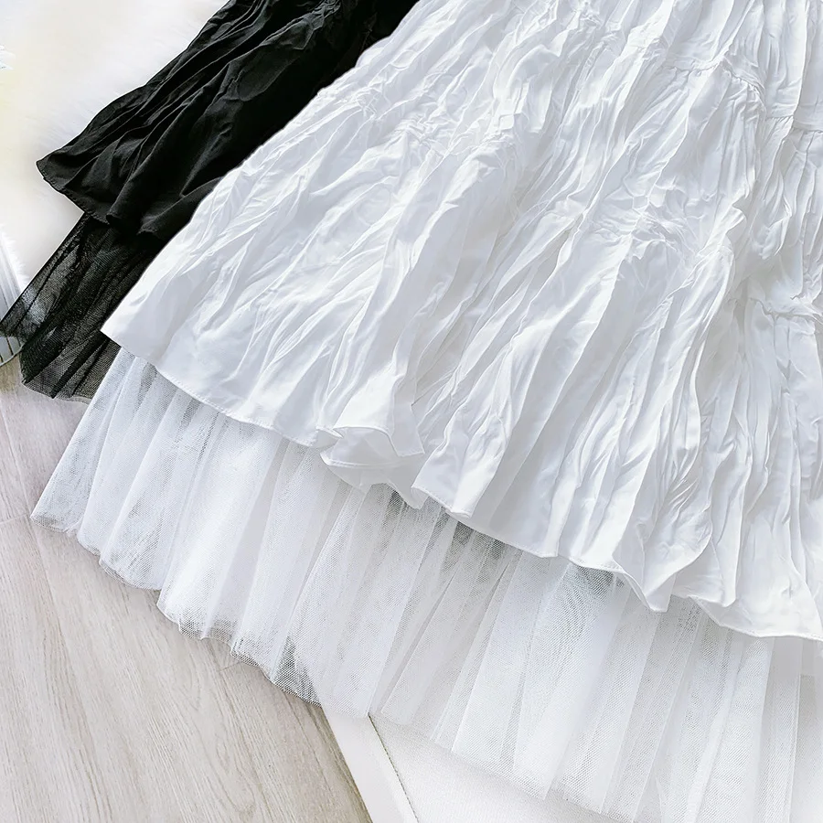 Новинка весна-лето 2020 винтажные женские длинные юбки с оборками корейский стиль