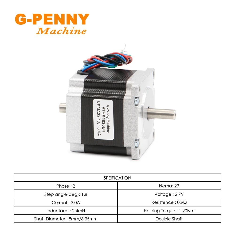 Шаговый Электродвигатель с ЧПУ NEMA23 57x56 двойной вал 3 А 1 2 нм 180 унций/дюйм 4 провода