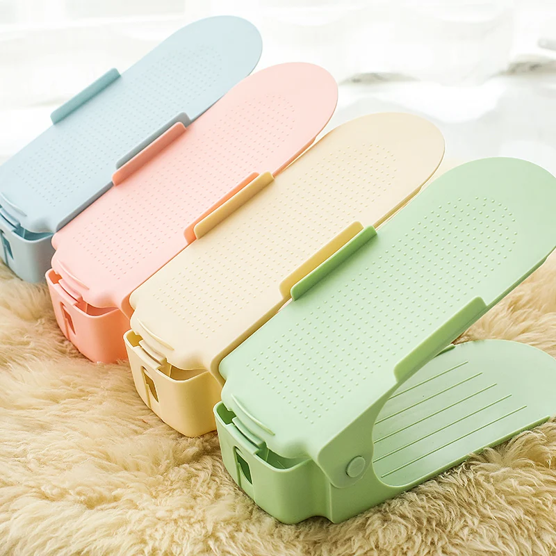 

8Pcs Double Shelf Shoe Rack Cabinet Shoe Storage Organizer Space Saving Plastic Adjustable Shoes Organizers