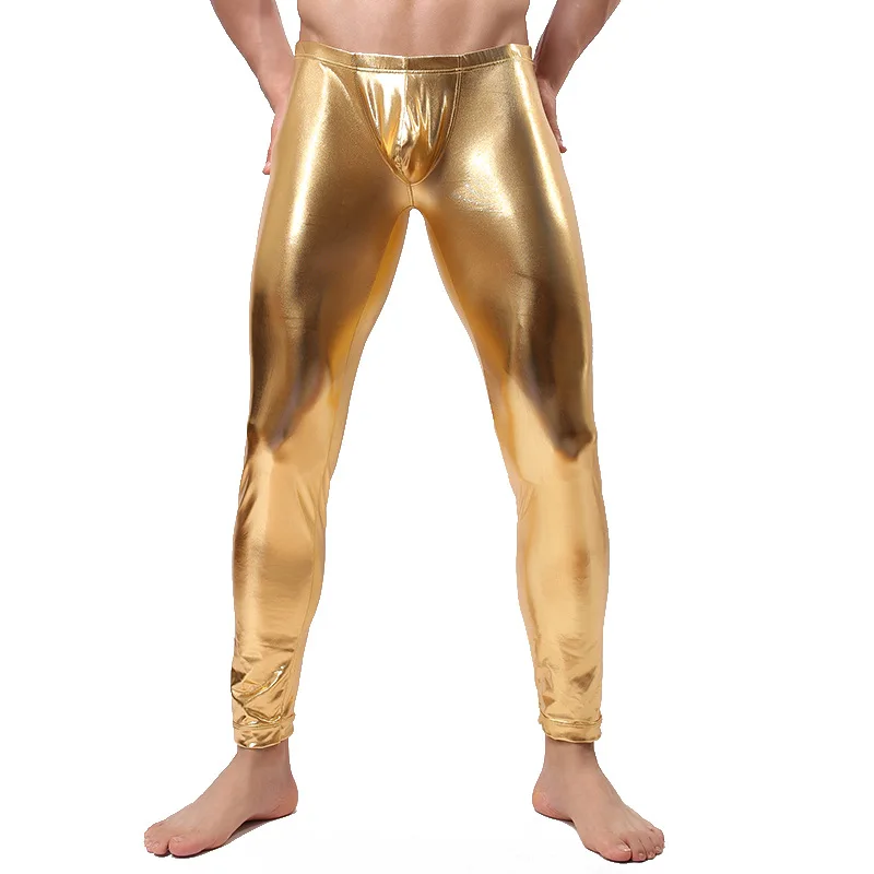 

Men Sexy Wetlook Faux Leather Lingerie Exotic Pants PU Latex Catsuit PVC Stage Performance Clubwear Gay Fetish Skinny Pants
