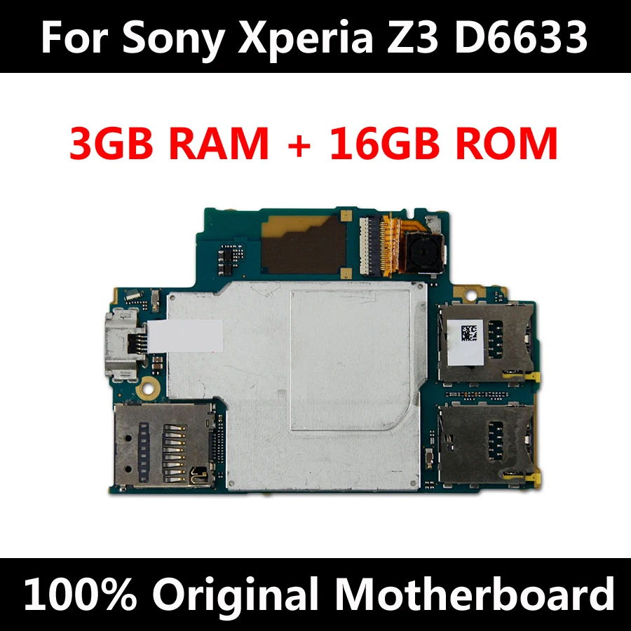Оригинальная материнская плата для Sony Xperia Z3 D6633 16 ГБ разблокированная с чипами