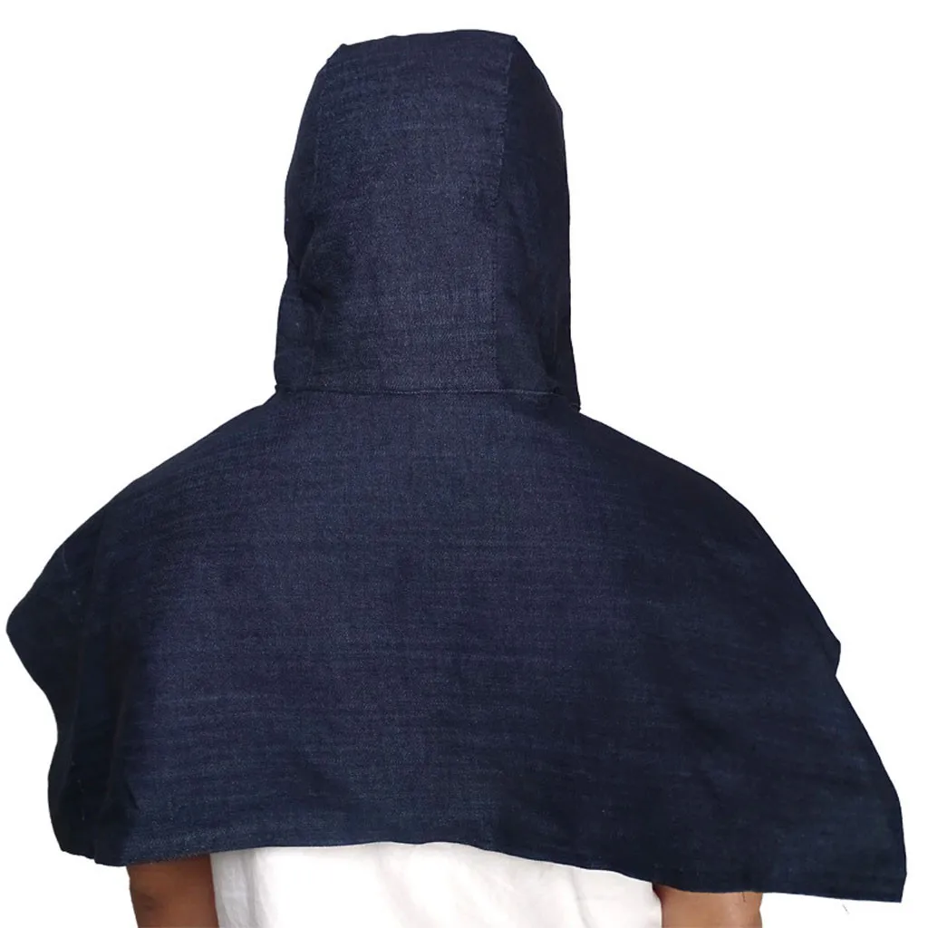 Маска для защиты от брызг капюшон из денима защитный однотонный слюнявчик полное