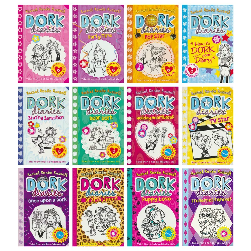 Ceny 13 Książek/zestaw Pamiętniki Dork Komiksowe Powieści Książki Dzieci Angielski Czytanie Pamiętnik Rozdział Książka Przygodowa