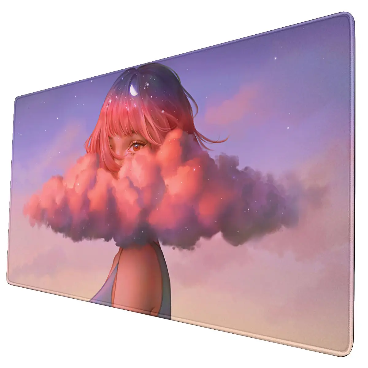 

Fantasy Art Pink Clouds Moon Stars Women Keyboard Desk Mat Mousepad XXL Gaming Rubber Computer Mouse pad