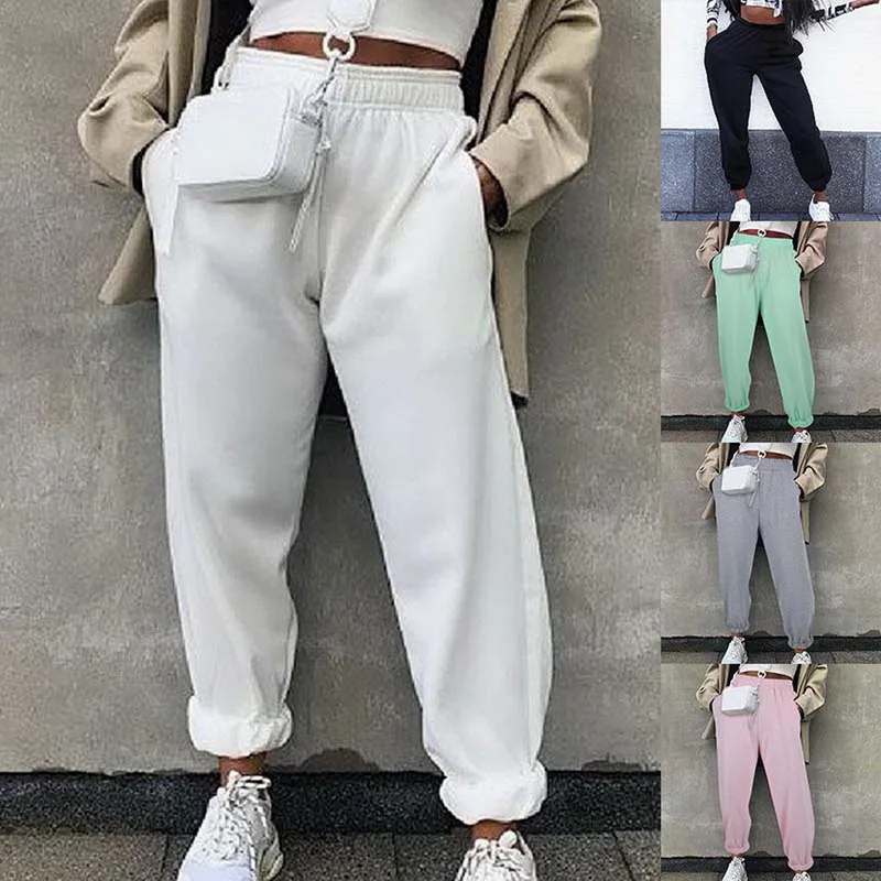 Брюки спортивные женские широкие мешковатые серые тонкие 2020 | Женская одежда