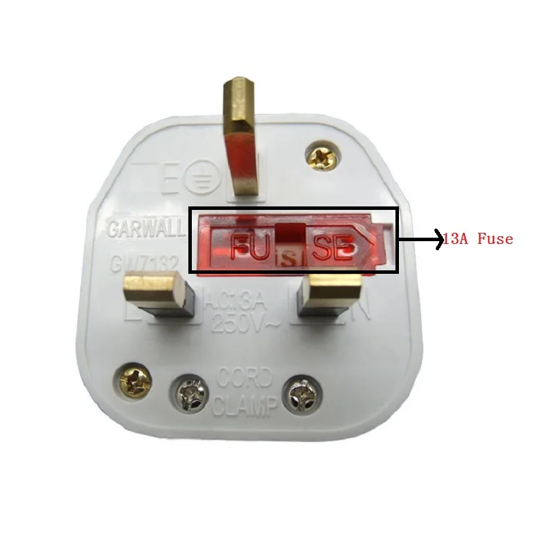 3 контактный штекер с переключателем 13A 250 В Великобритания съемный удлинитель