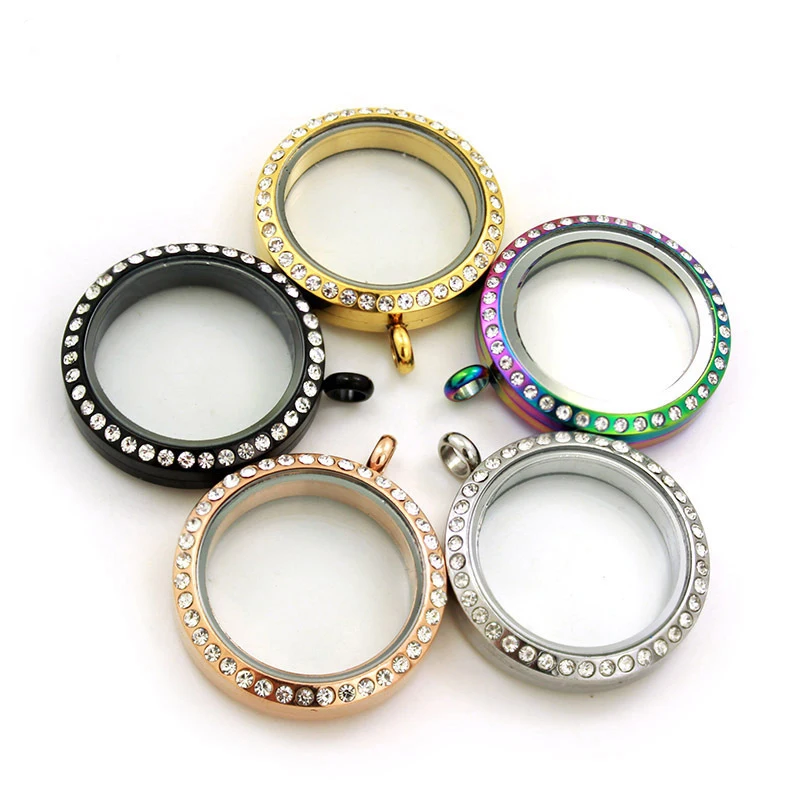 

20Pcs 30mm Memory Crystal Floating Photo Locket Glass Charms Stainless Steel Charms For DIY Making Necklaces Weddings Jewelry