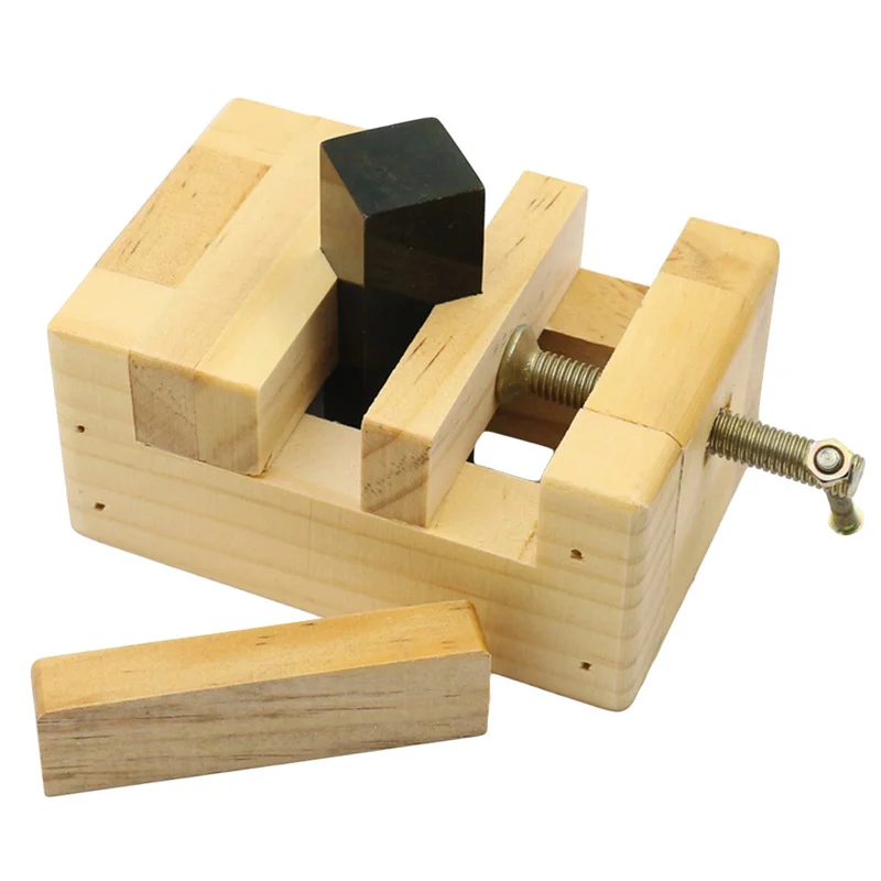 

1Pc Hot Wooden Flat Engraving Seal Stone Vise Woodworking Carving Engraving Fixing Tools Mini Clamp-on Bench Vise Flat Tongs