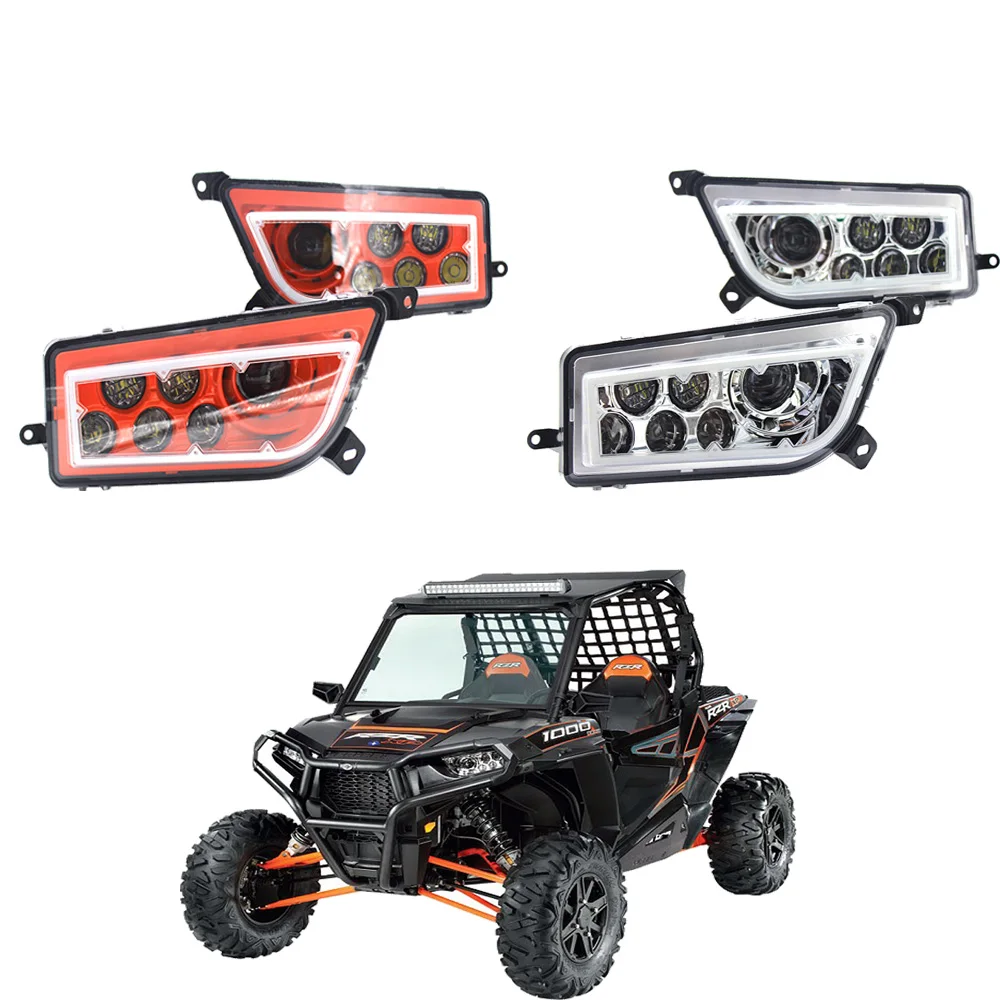 1 пара ATV светодиодный фары комплект Высокий Низкий Луч с DRL UTV светодиодные для