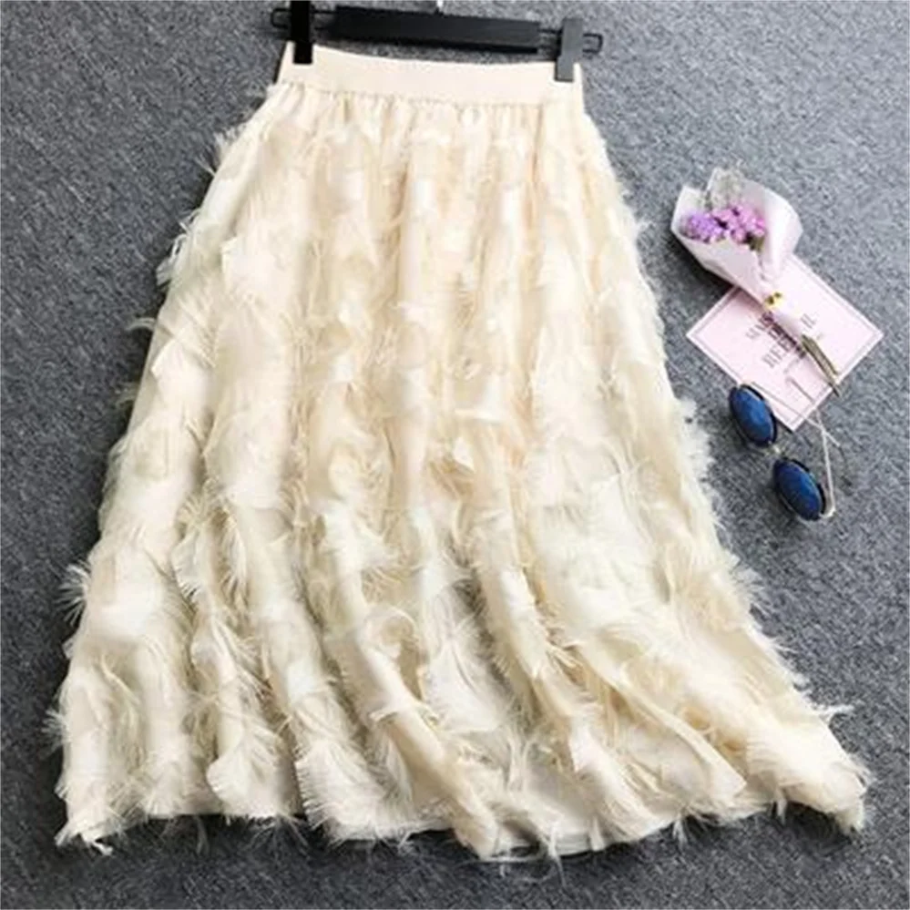 Женская плиссированная юбка повседневная с высокой талией эластичная для