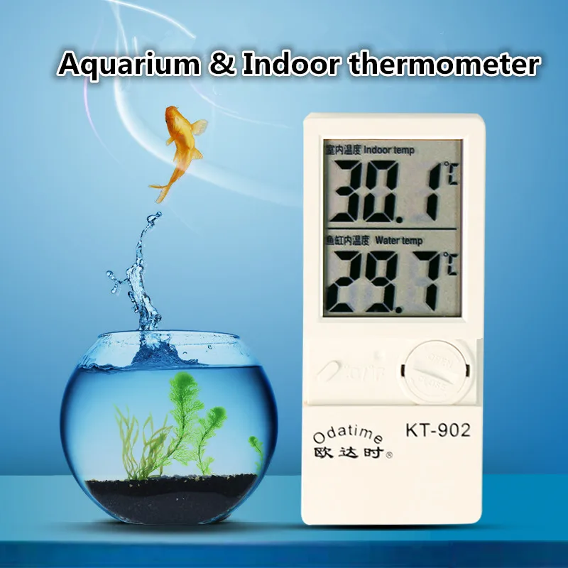 

Odatime Mini Aquarium Thermometer LCD Digital Display Fish Tank Water Control Temperature Meter Indoor Environment Temp Gauge