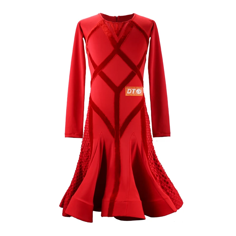 

2020 New Red Latina Dance Dress For Girls Ballroom Dance Competition Dresses Stage Costume Salsa Dance Clothes Tango Outfits